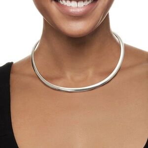 Sterling Silver 925 Elegant Silver Omega Necklace